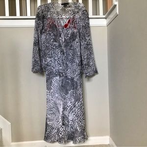 Mlle Gabrielle NWT dress. Two pieces. Sheer jacket and sleeveless midi dress